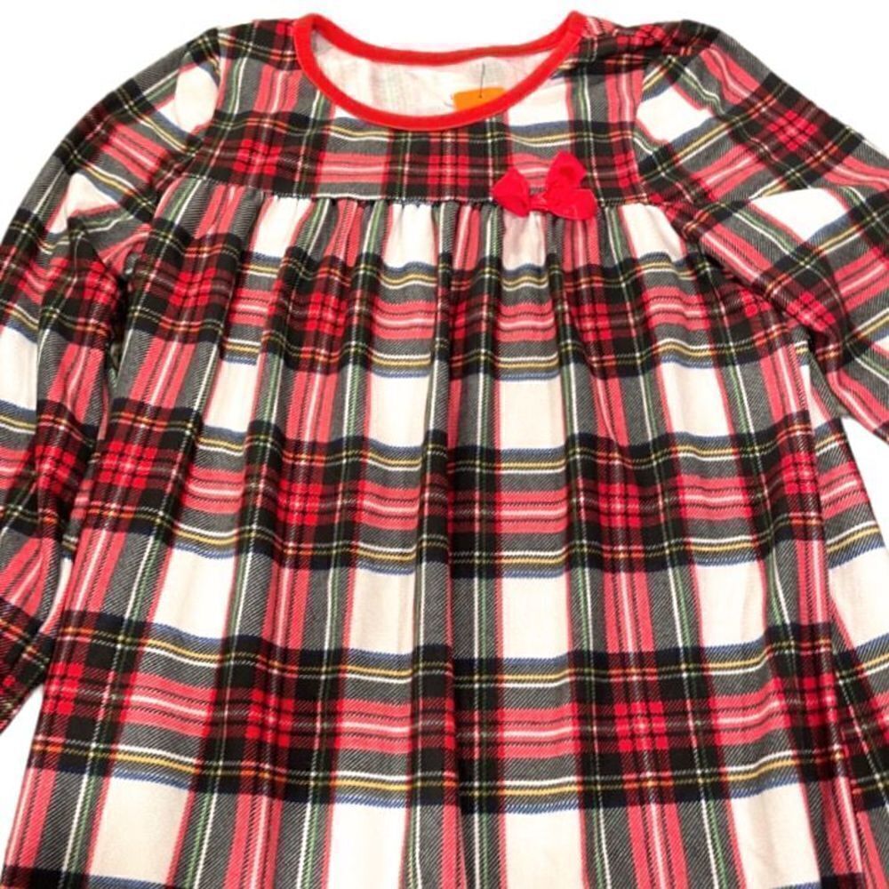 Candlesticks Girls Lg 10-12 Nightgown Gown Traditional Plaid Long Sleeve Ruffle - Picture 3 of 7